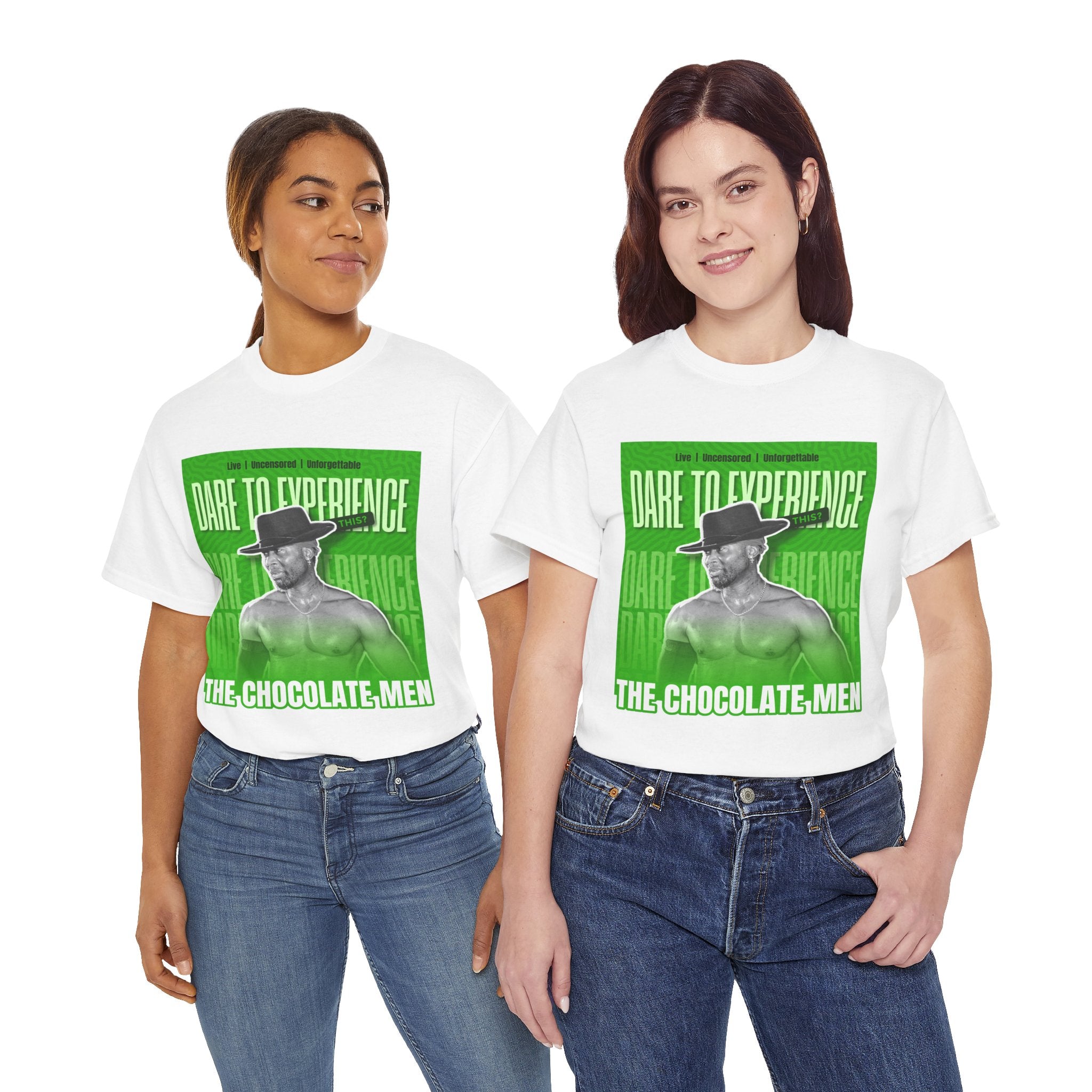 Dare to Experience Unisex Heavy Cotton Tee - The Chocolate Men Graphic Tee - The Chocolate Men UK