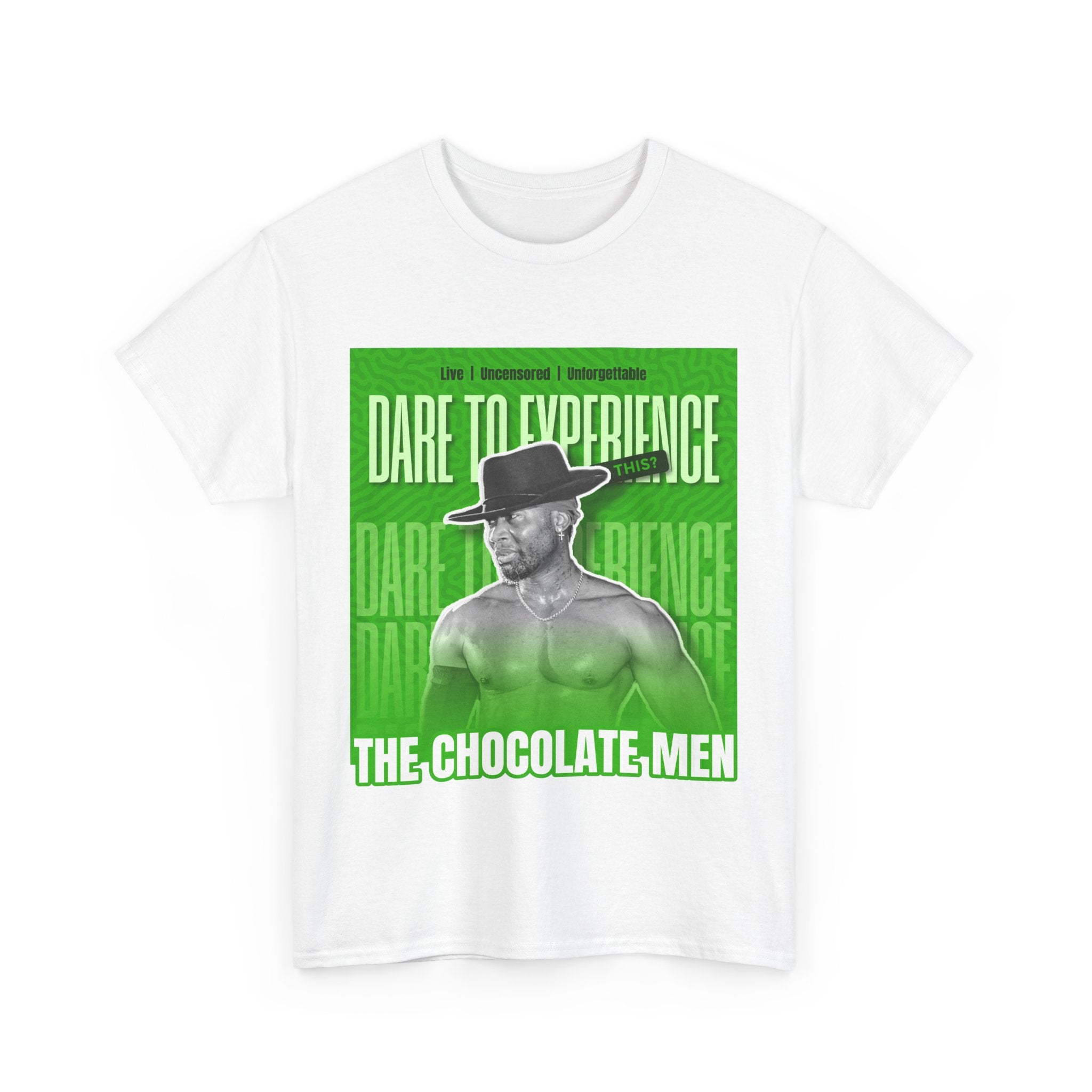 Dare to Experience Unisex Heavy Cotton Tee - The Chocolate Men Graphic Tee - The Chocolate Men UK