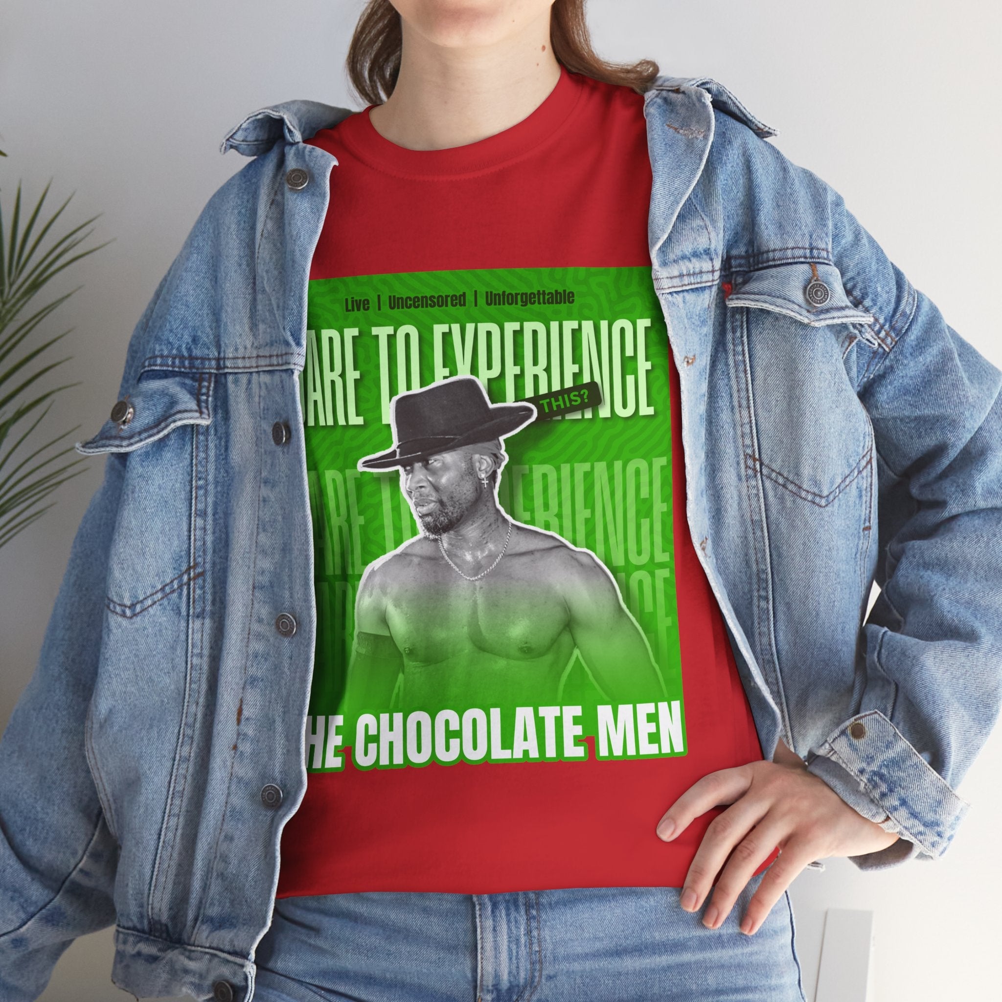 Dare to Experience Unisex Heavy Cotton Tee - The Chocolate Men Graphic Tee - The Chocolate Men UK