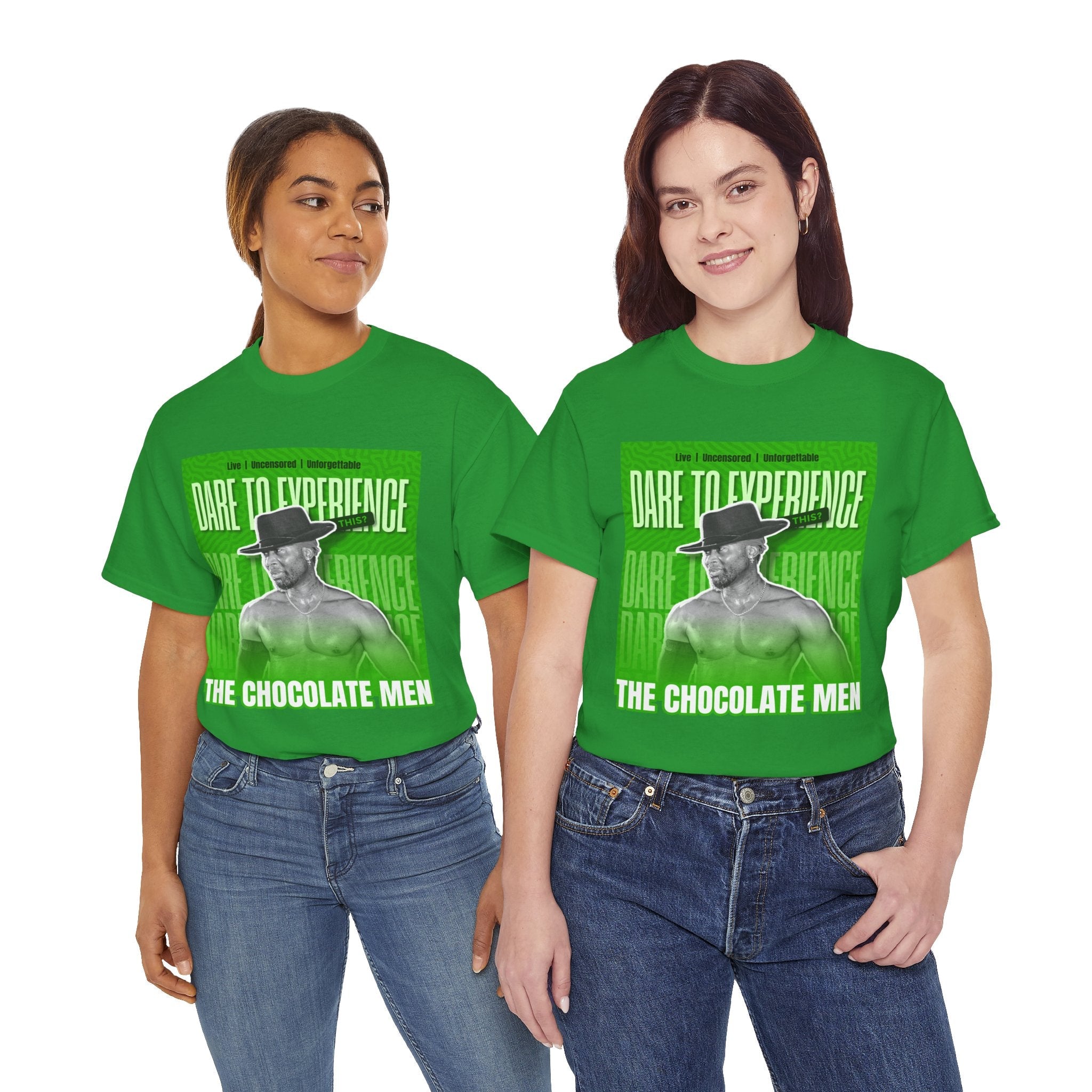Dare to Experience Unisex Heavy Cotton Tee - The Chocolate Men Graphic Tee - The Chocolate Men UK