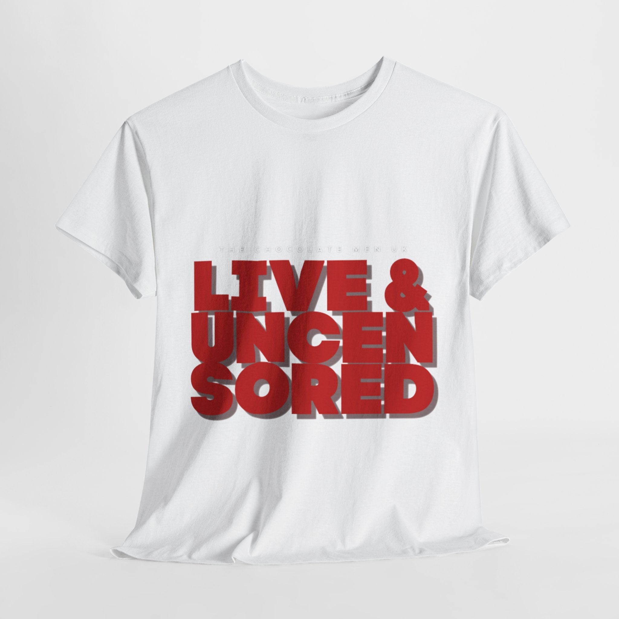Live & Uncensored Unisex Heavy Cotton Tee - Bold Statement Shirt - The Chocolate Men UK