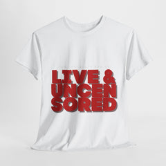 Live & Uncensored Unisex Heavy Cotton Tee - Bold Statement Shirt - The Chocolate Men UK