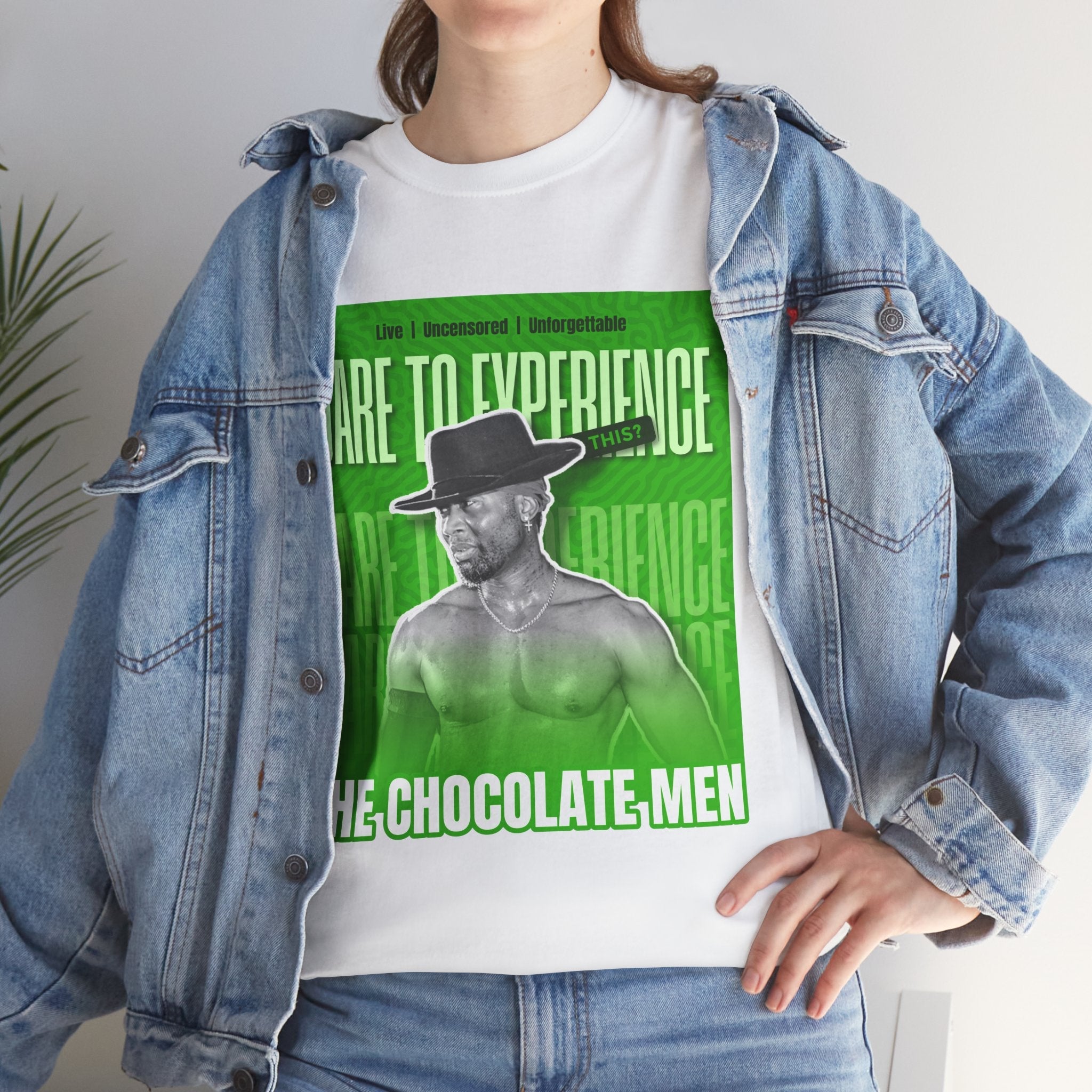 Dare to Experience Unisex Heavy Cotton Tee - The Chocolate Men Graphic Tee - The Chocolate Men UK