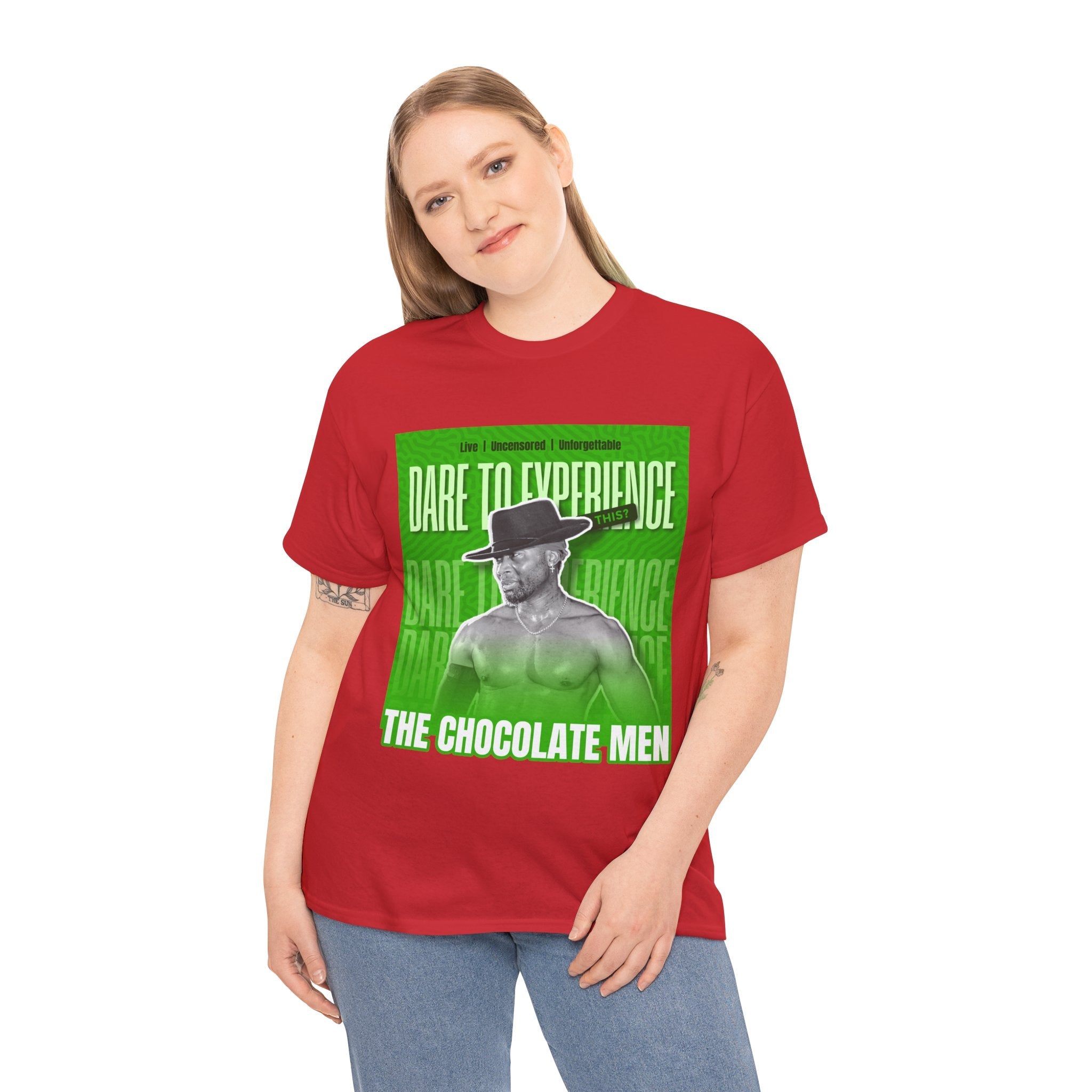 Dare to Experience Unisex Heavy Cotton Tee - The Chocolate Men Graphic Tee - The Chocolate Men UK