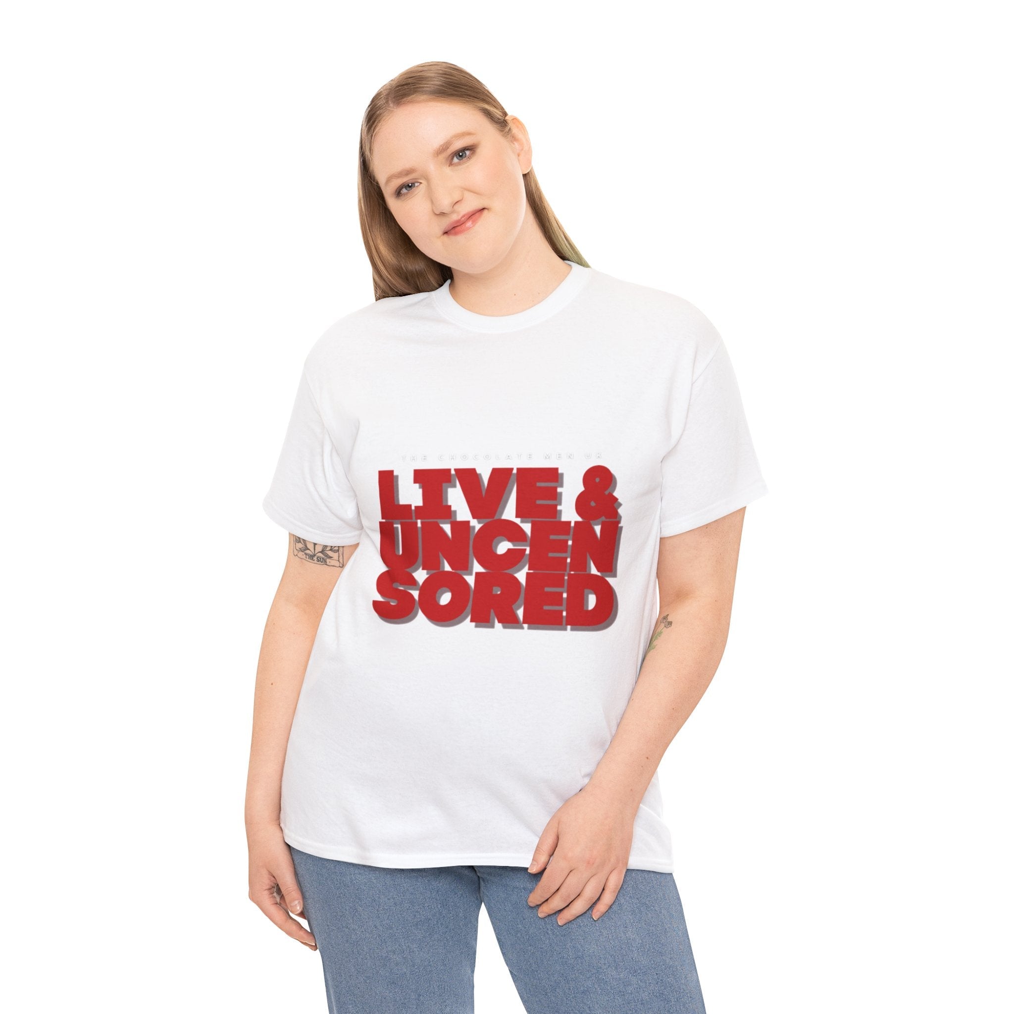 Live & Uncensored Unisex Heavy Cotton Tee - Bold Statement Shirt - The Chocolate Men UK